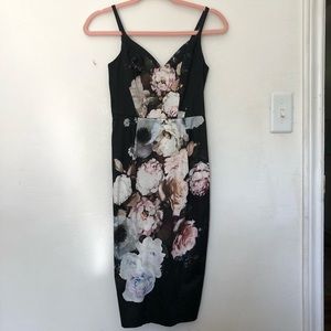 ASOS Petite Dark Floral Pencil Dress NWT